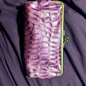 EUC purple leather wallet